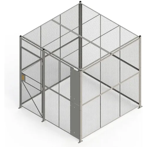 RapidWire™ Welded Wire, 4 Sided Cage w/3' Hinged Door & Ceiling, 8' 4" x 8' 4" x 8' 5-1/4"H
