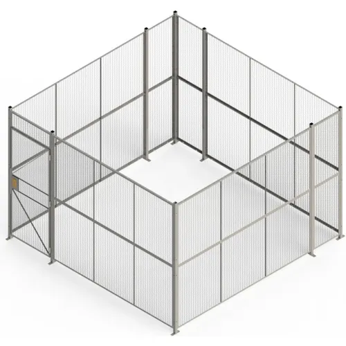 RapidWire™ Welded Wire, 4 Sided Cage w/3' Hinged Door, No Ceiling 12' 6" x 12' 6" x 8' 5-1/4"H