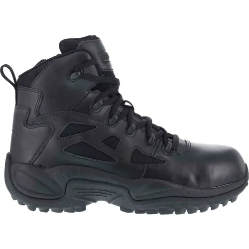Reebok® RB8674 Men's Stealth 6" Boot With Side Zipper, Black, Size 10 W