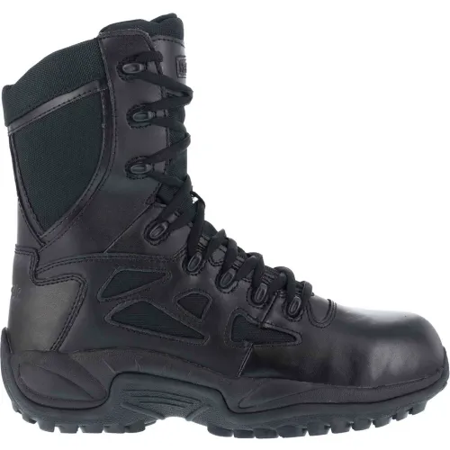 Reebok® RB8874 Men's Stealth 8" Boot With Side Zipper, Black, Size 15 W