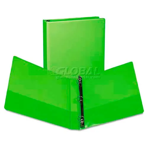 Samsill® Presentation View Binder, Round Ring, 11 x 8-1/2, 1" Capacity, Lime, 2/Pack