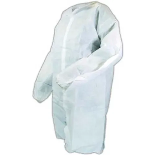 SMS Lab Coat, No Pockets, Elastic Wrists, Snap Front, Single Collar, White, 5XL, 30/Case