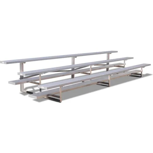 Standard Series 2 Row Aluminum Bleacher, 21' Long, Single Footboard