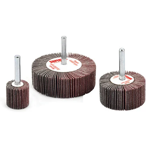 Superior Abrasives 16930 | SHUR-KUT 3" x 2" x 1/4" 180 Grit Aluminum Oxide Mounted Flap Wheel