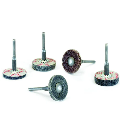 Superior Abrasives 54785 | SHUR-BRITE 1" x 1/4" x 1/8" Fine (Density 4) Shank Mounted Unitized Wheel