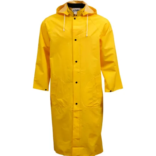 Tingley® C53217 .35mm Industrial Work Coat, Yellow, 48", Detachable Hood, Medium
