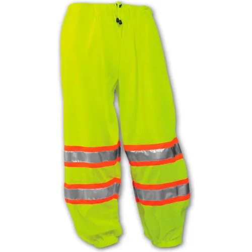 Tingley® P70032 Class E Two-Tone Pants, Fluorescent Lime, Polyester Mesh, S/M