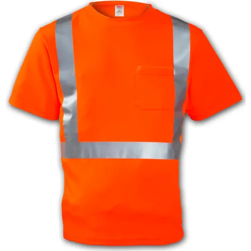 Tingley® S75029 Class 2 Short Sleeve T-Shirt, Fluorescent Orange, 5XL
