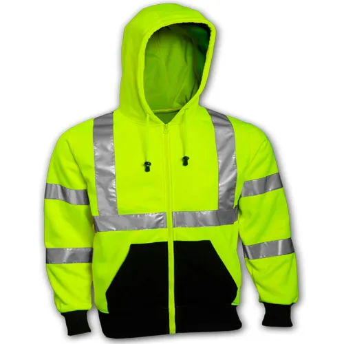 Tingley® S78122 Class 3 Hooded Sweatshirt, Fluorescent Lime, Small