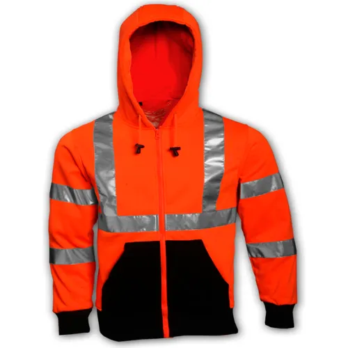 Tingley® S78129 Class 3 Hooded Sweatshirt, Fluorescent Orange, Medium