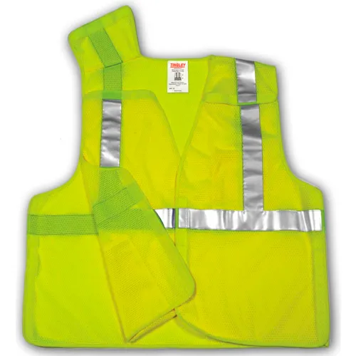Tingley® V70522 Class 2 Hi-Vis 5-Point Breakaway Vest, Fluorescent Lime, L/XL
