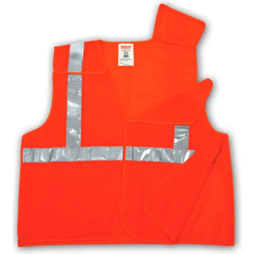 Tingley® V70529 Class 2 Hi-Vis 5-Point Breakaway Vest, Fluorescent Orange, S/M