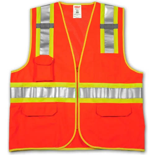 Tingley® V73859 Job Sight™ Class 2 Surveyor Style Vest, Fluorescent Orange, L/XL