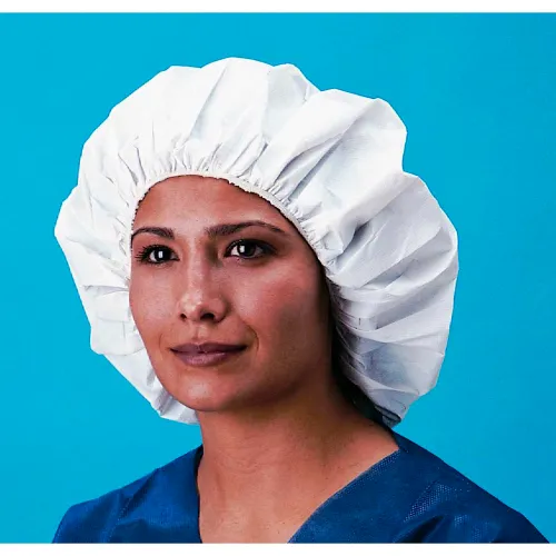 Tyvek® Bouffant Cap/Head Cover, 100% Latex Free, White, 21", 50/Bag