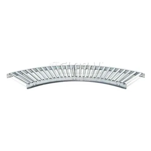 UNEX® JRS 24"W 90 Degree Curve Gal. Steel Roller Conveyor - 1-3/8" Roller Dia. - 22" BF