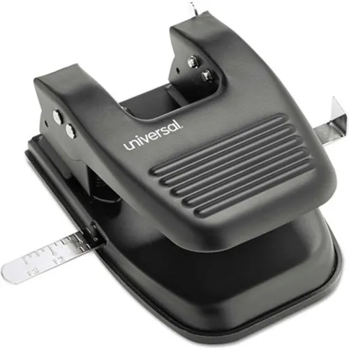 Universal 30-Sheet Two-Hole Punch, 9/32" Holes, Black