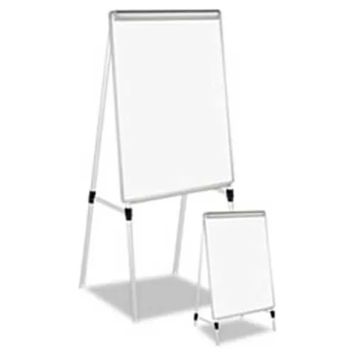 Universal® Adjustable White Board Easel, Aluminum Frame, 29"W x 41"H, White Melamine