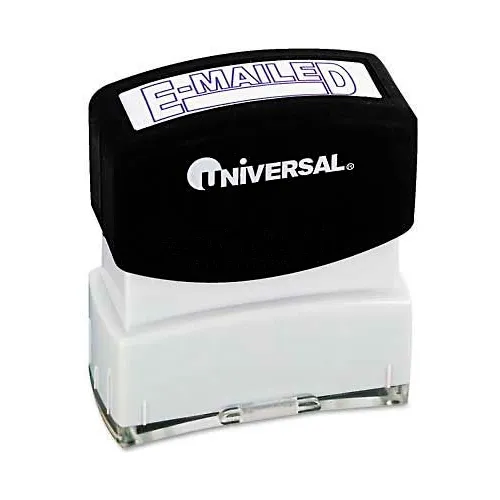 Universal Message Stamp, E-MAILED, Pre-Inked/Re-Inkable, Blue