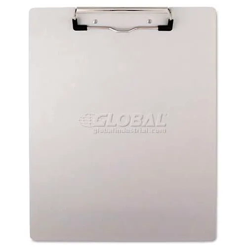 Universal One Brushed Aluminum Plastic Clipboard, 1/2" Capacity, Holds 8-1/2w x 11h, Silver