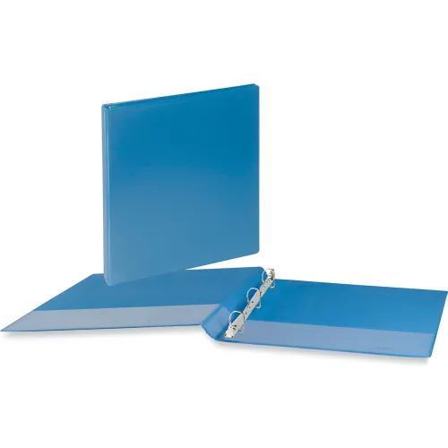 Universal® Slant D-Ring View Binder, 3 Rings, 1" Cap, 11" x 8.5", Light Blue