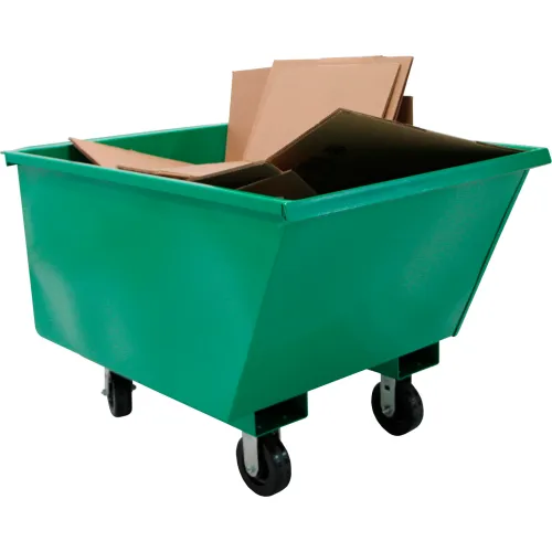 Valley Craft® Steel Mobile Hopper, 1/2 Cu. Yd. Capacity, 2000 lb. Cap., Green
