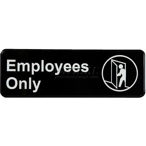 Vollrath® Employees Only Sign, 4506, 3" X 9"