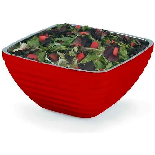 Vollrath® Square Insulated Serving Bowls, 4763515, 5.2 Quart, Dazzle Red - Pkg Qty 4