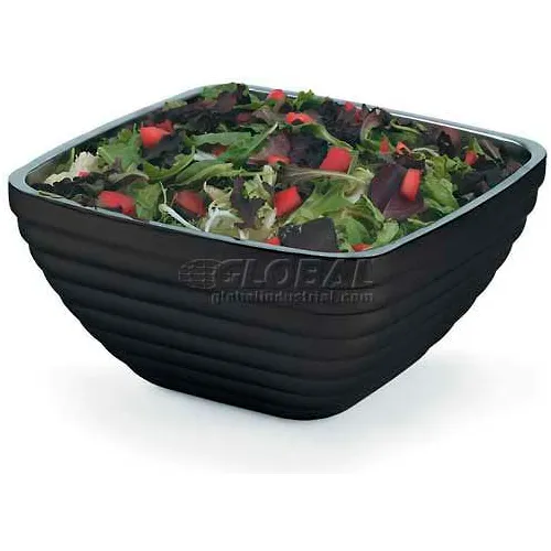 Vollrath® Square Insulated Serving Bowls, 4763560, 5.2 Quart, Black Black - Pkg Qty 4
