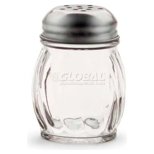 Vollrath® Traex Dripcut Cheese Shakers, 674, Round Perforated S/S Top, 6 Oz - Pkg Qty 12