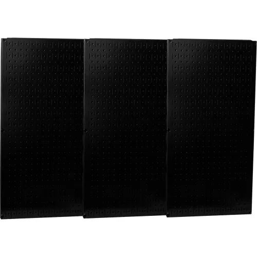 Wall Control Industrial Metal Pegboard, Black, 48" X 32" X 3/4"