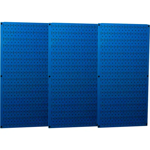 Wall Control Industrial Metal Pegboard, Blue, 48" X 32" X 3/4"