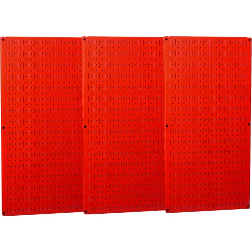 Wall Control Industrial Metal Pegboard, Red, 48" X 32" X 3/4"