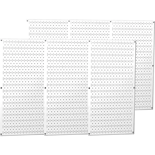 Wall Control Industrial Metal Pegboard, White, 96" X 32" X 3/4"