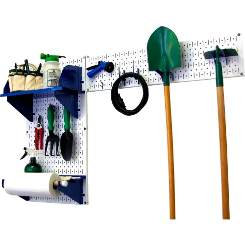Wall Control Pegboard Garden Tool Board Organizer, White/Blue, 48" X 32" X 9"