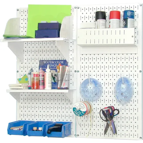 Wall Control Pegboard Hobby Craft Organizer Storage Kit, White, 32" X 32" X 9"