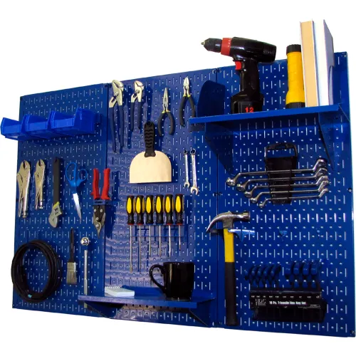 Wall Control Pegboard Standard Tool Storage Kit, Blue, 48" X 32" X 9"