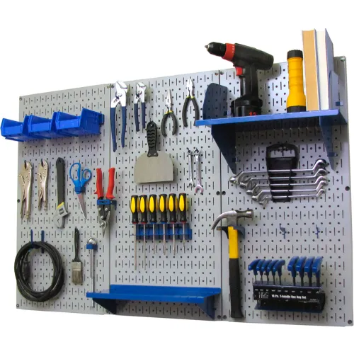 Wall Control Pegboard Standard Tool Storage Kit, Gray/Blue, 48" X 32" X 9"