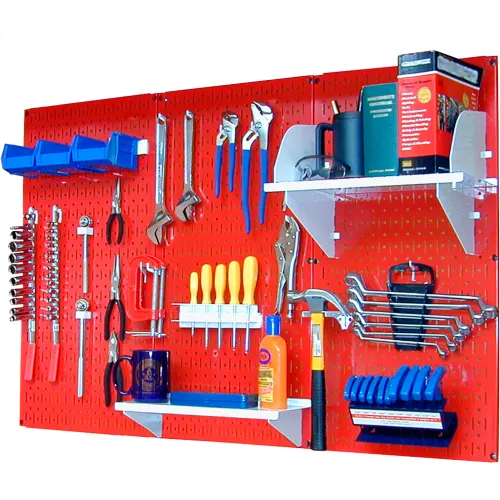 Wall Control Pegboard Standard Tool Storage Kit, Red/White, 48" X 32" X 9"