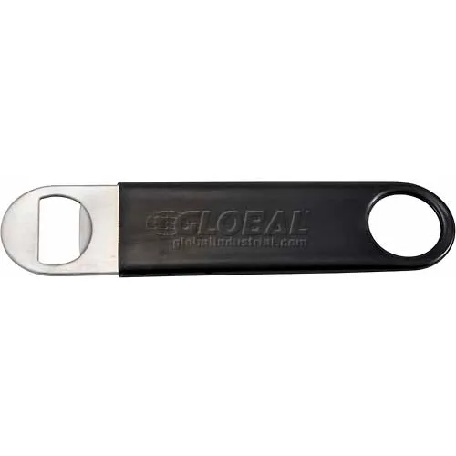 Winco CO-301PK Flat Bottle Opener, PVC-Coated, Black - Pkg Qty 24