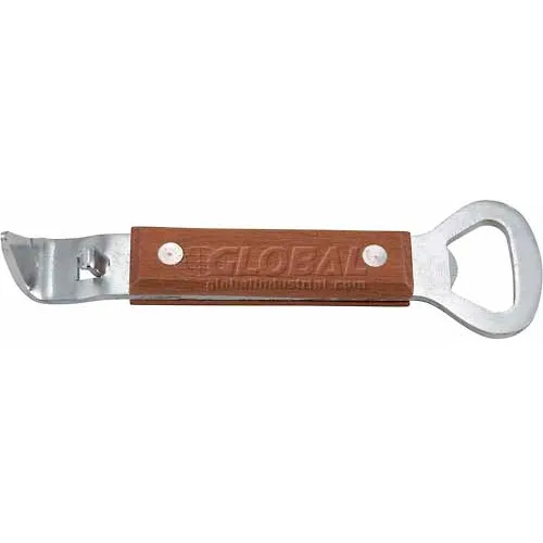 Winco CO-303 Can Tapper / Bottle Opener W/ Wooden Handle - Pkg Qty 24
