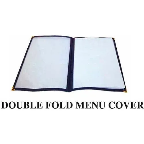 Winco Double Fold Menu Cover, Plastic with Vinyl Binding, 15"L x 15"W, Burgundy, Pack of 25 - Pkg Qty 25