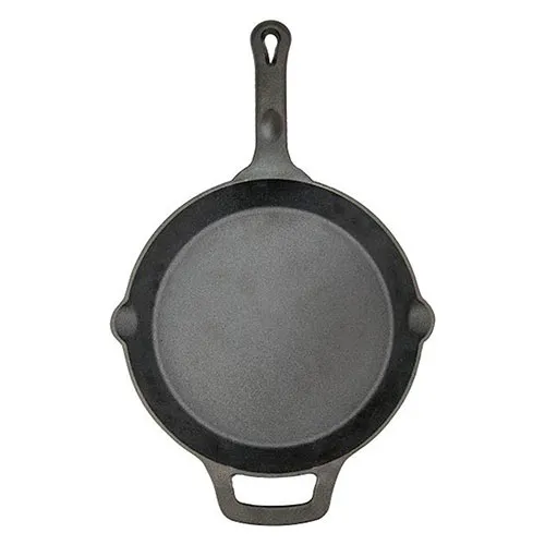 Winco FireIron® CAST-12, Round Cast Iron Skillet, 12" Dia., Black - Pkg Qty 4