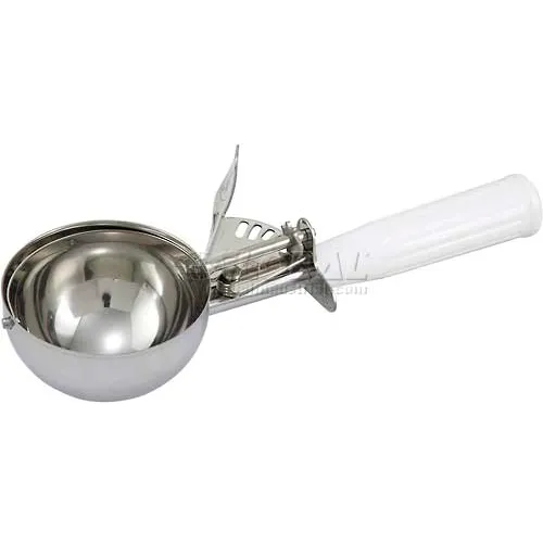 Winco ICD-6 Ice Cream Disher W/ Plastic Handle, Size #6, White - Pkg Qty 10