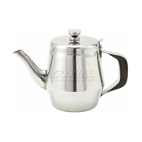 Winco JB2932 Gooseneck Teapot, 32 oz., 6-3/4"D, Stainless Steel - Pkg Qty 6
