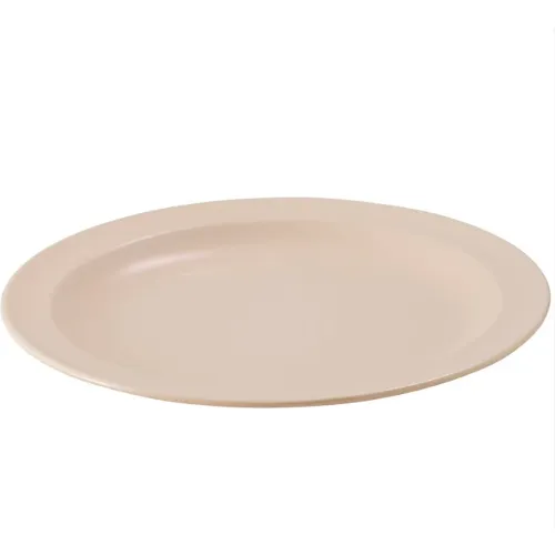 Winco mmPR-6 Round Plate, 6-1/2"D, Round, Melamine, Tan, 12/Pack