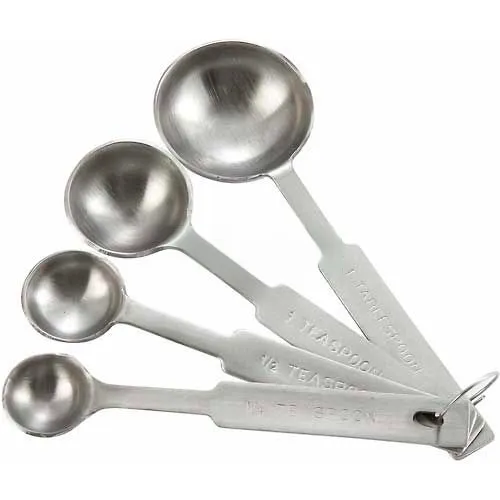 Winco MSPD-4X 4-Piece Deluxe Measuring Spoon Set, Stainless Steel - Pkg Qty 12