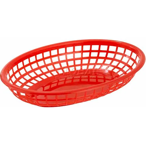 Winco PFB-10R Oval Fast Food Baskets - Pkg Qty 3