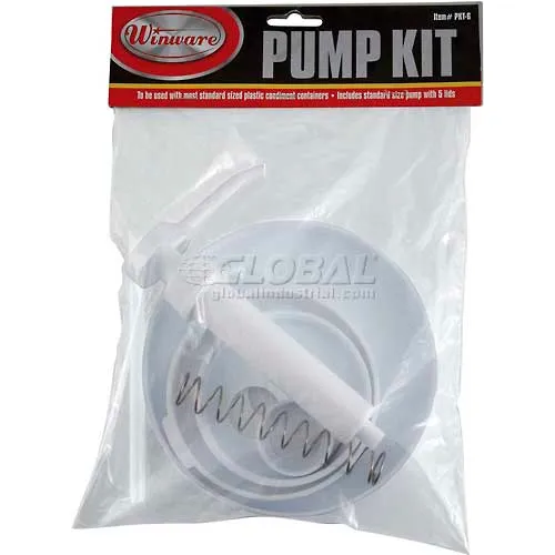 Winco PKT-6 Pump Kit w/Standard Pump and 5 Lids, 12/Pack
