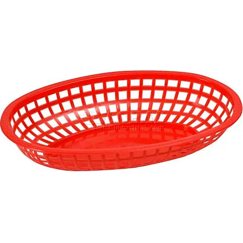Winco POB-R Oval Fast Food Baskets, 12/Pack