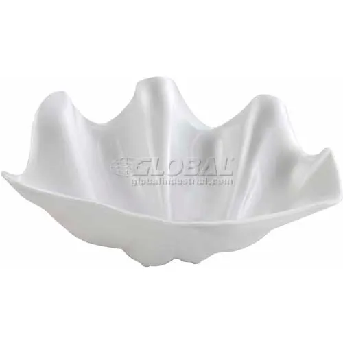 Winco PSBW-1W Shell Bowl, 20 oz, White, Plastic - Pkg Qty 12